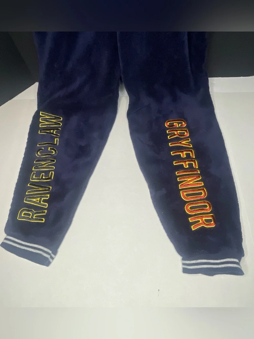 Harry Potter Kids 10-11 Slytherin One- Piece Pajama Fleece Navy Blue Zip Up